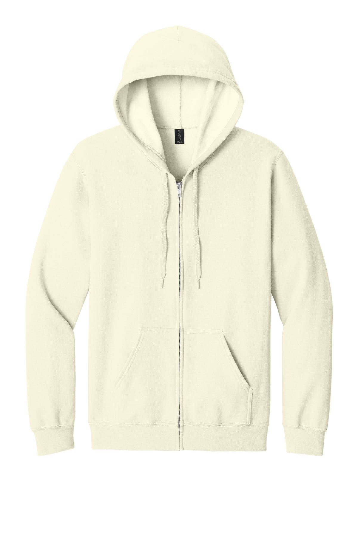 Front View of OffWhite Gildan Softstyle Midweight Fleece Full-Zip Hooded Sweatshirt SF600