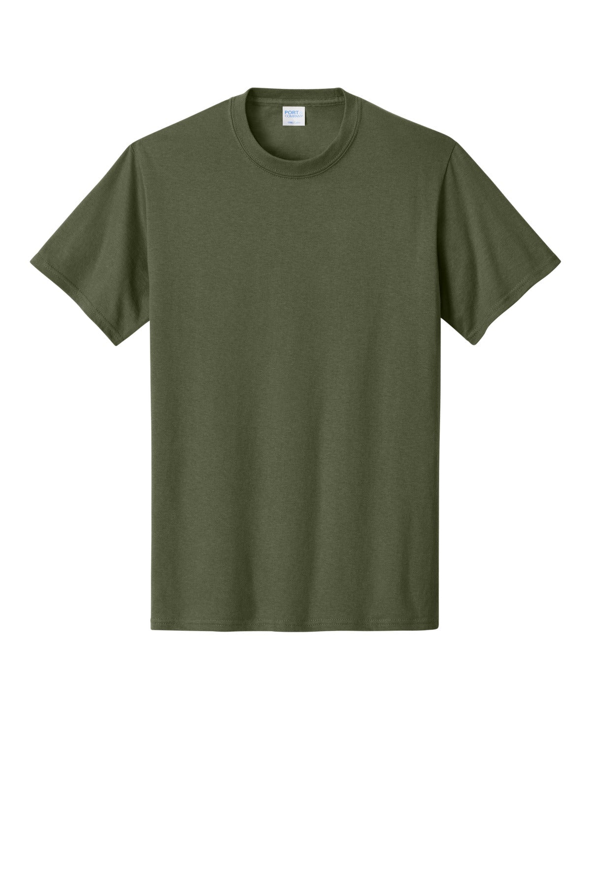 Front View of Olive Drab Grn Port & Co Core Cotton Tee. PC54