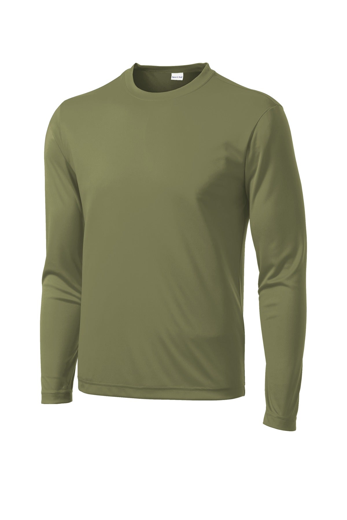 Front View of Olive Drab Grn Sport-Tek Long Sleeve PosiCharge Competitor Tee. ST350LS