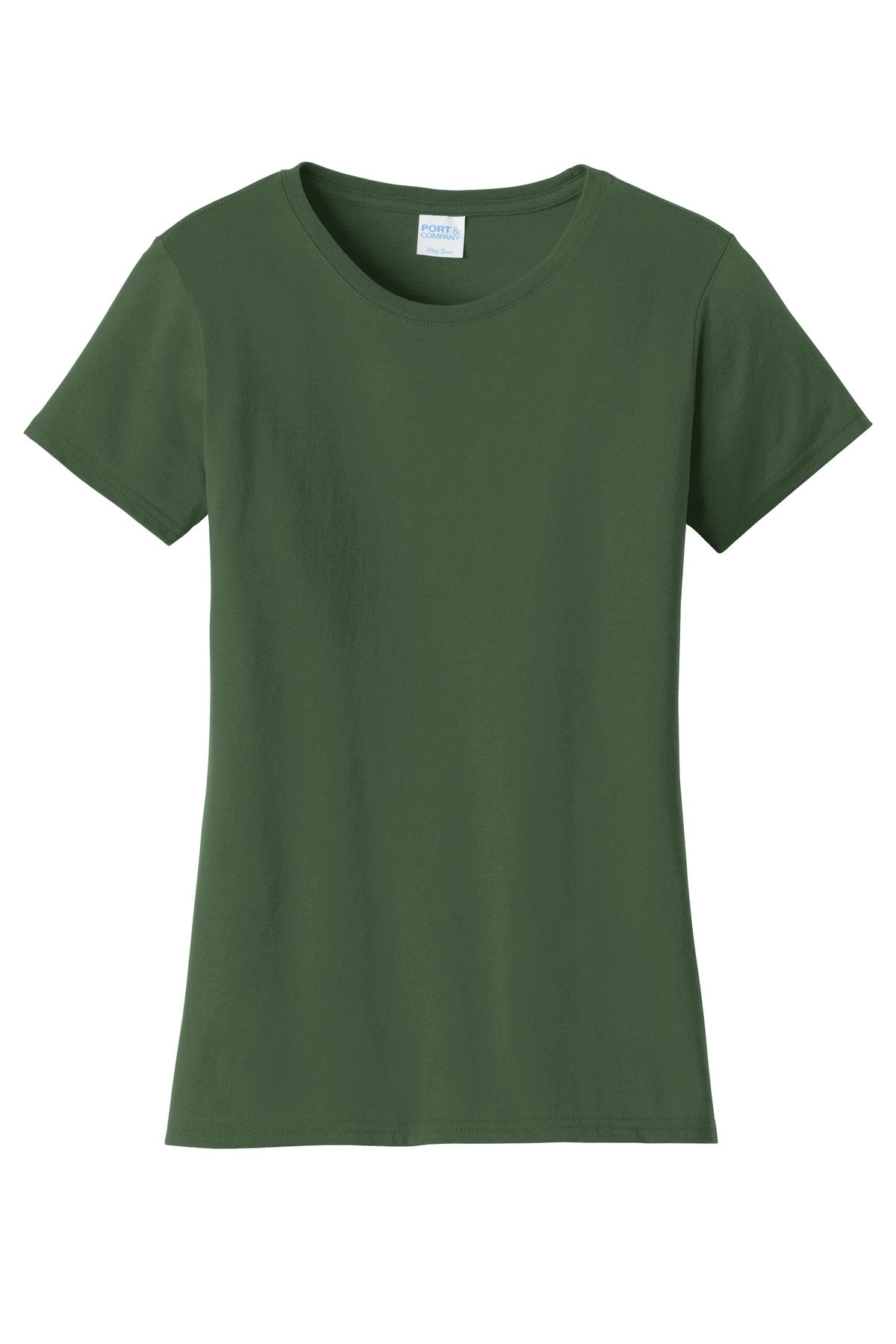 Front View of Olive Port & Co Women's Fan Favorite Tee. LPC450