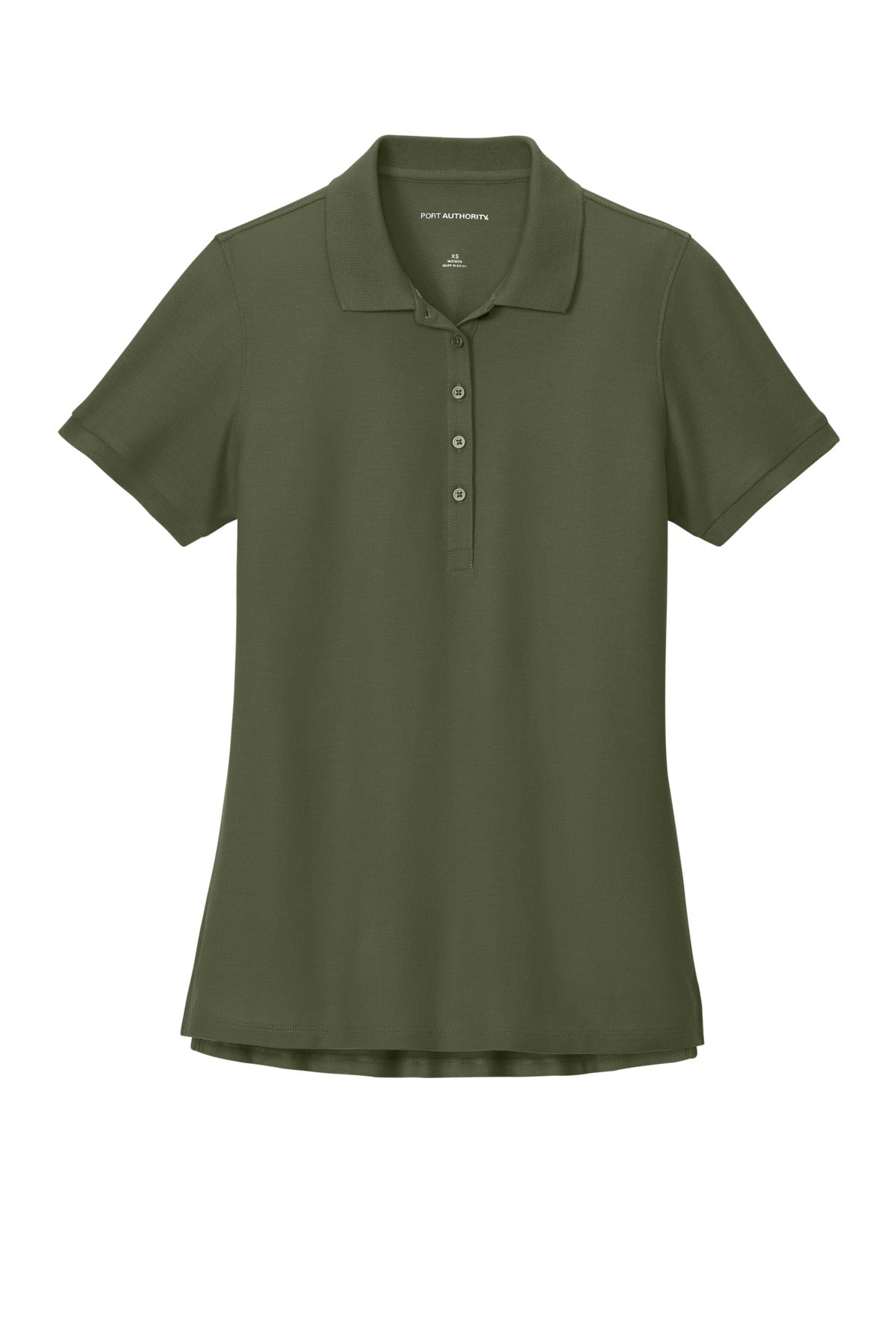 Front View of OlvDrabGn Port Authority Women's Wearever Signature Pique Polo LK200