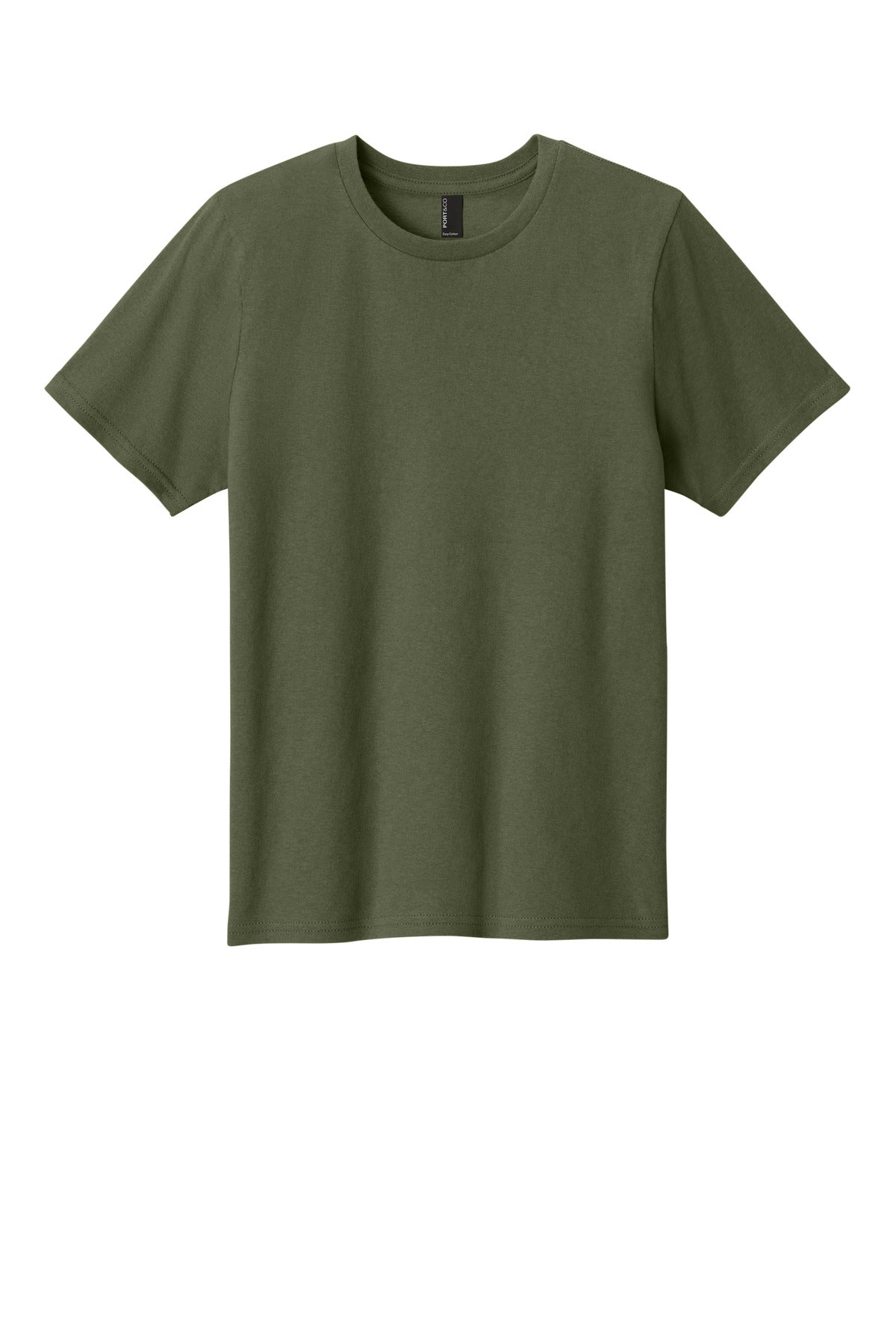 Front View of OlvDrabGn Port & Co Youth Easy Cotton Tee PC43Y