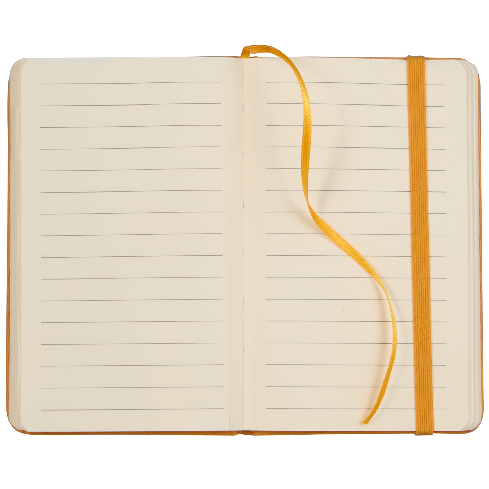 Front View of Orange 3.5" x 5.5" Recycled PET Pocket Bound Journal