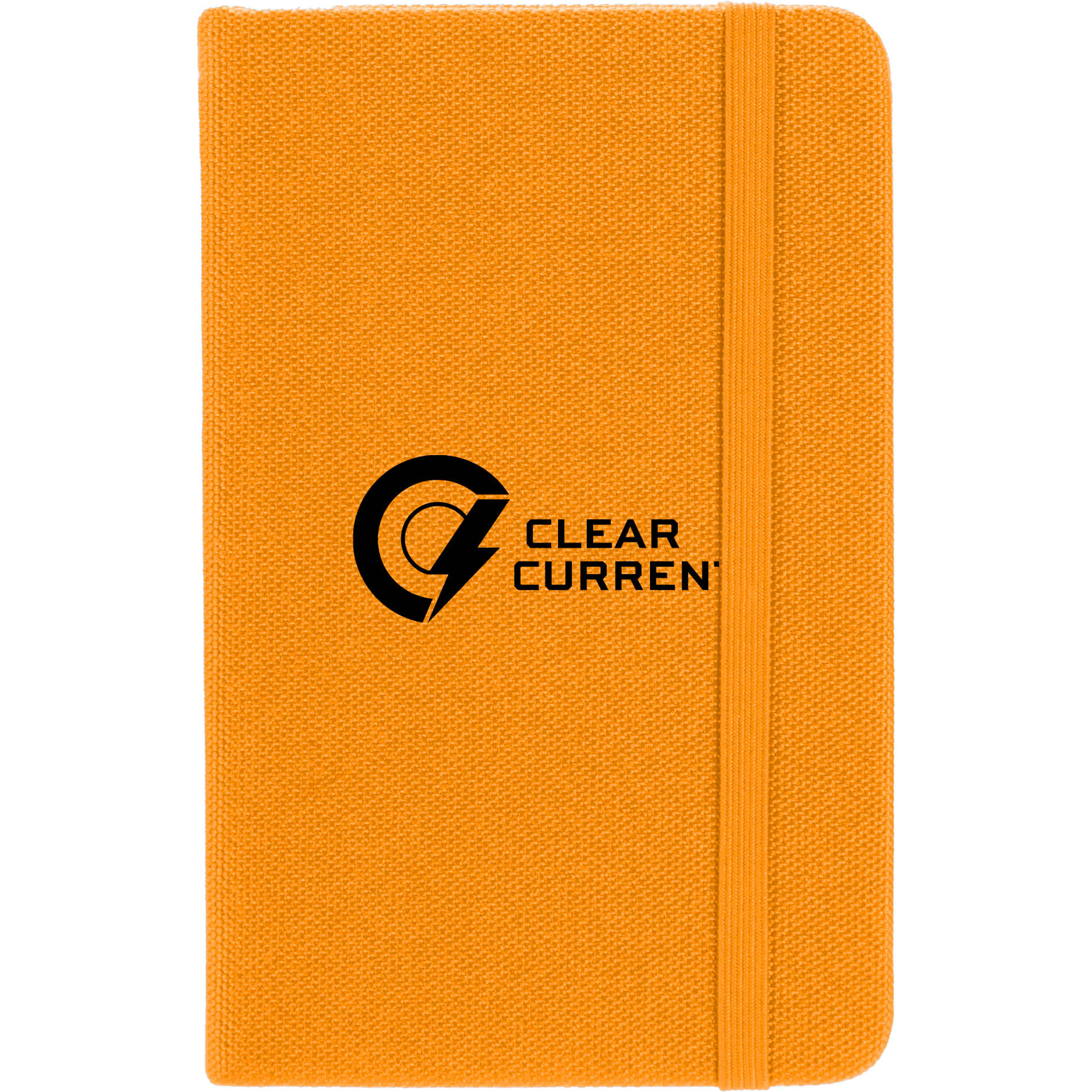 Front View of Orange 3.5" x 5.5" Recycled PET Pocket Bound Journal
