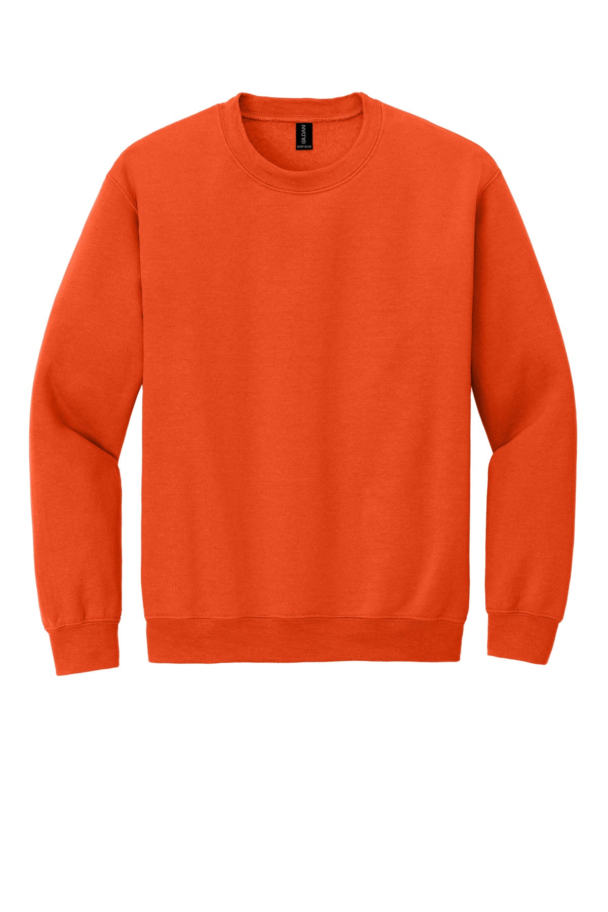 Front View of Orange Gildan Heavy Blend Crewneck Sweatshirt. 18000