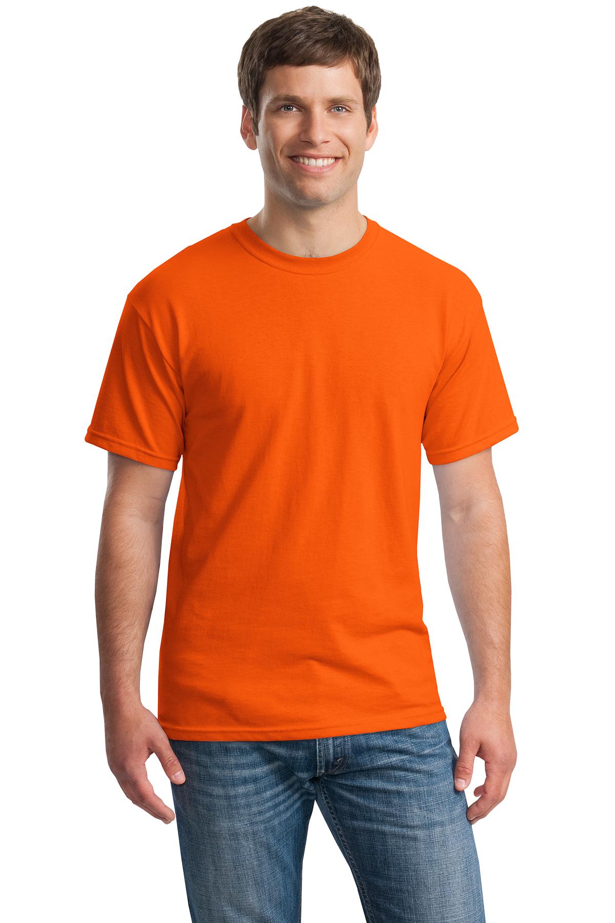 Front View of Orange Gildan - Heavy Cotton 100% Cotton T-Shirt. 5000