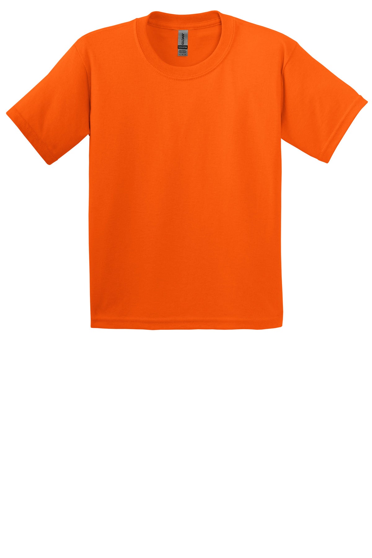 Front View of Orange Gildan - Youth Ultra Cotton 100% US Cotton T-Shirt. 2000B