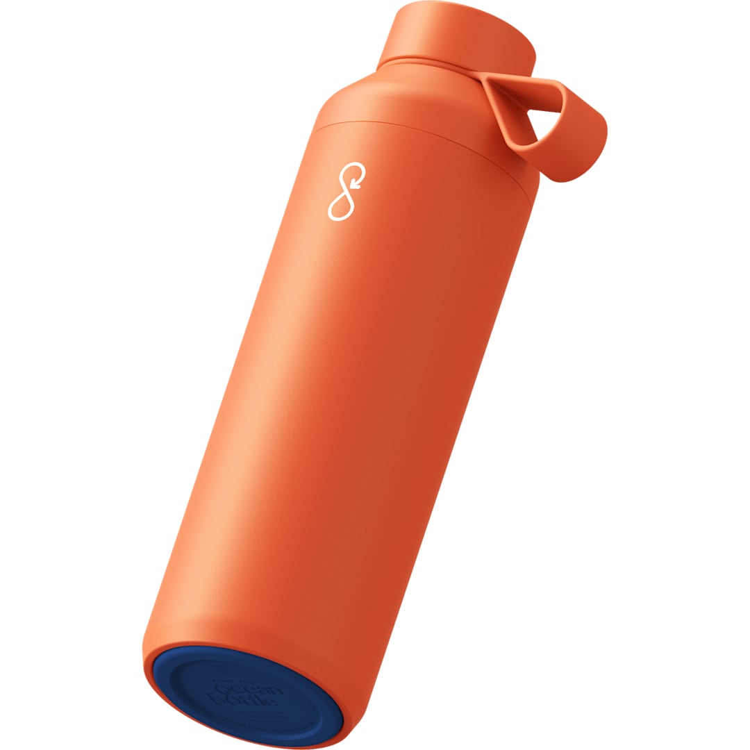 Front View of Orange Ocean Bottle Peak OG Bottle 24oz plain