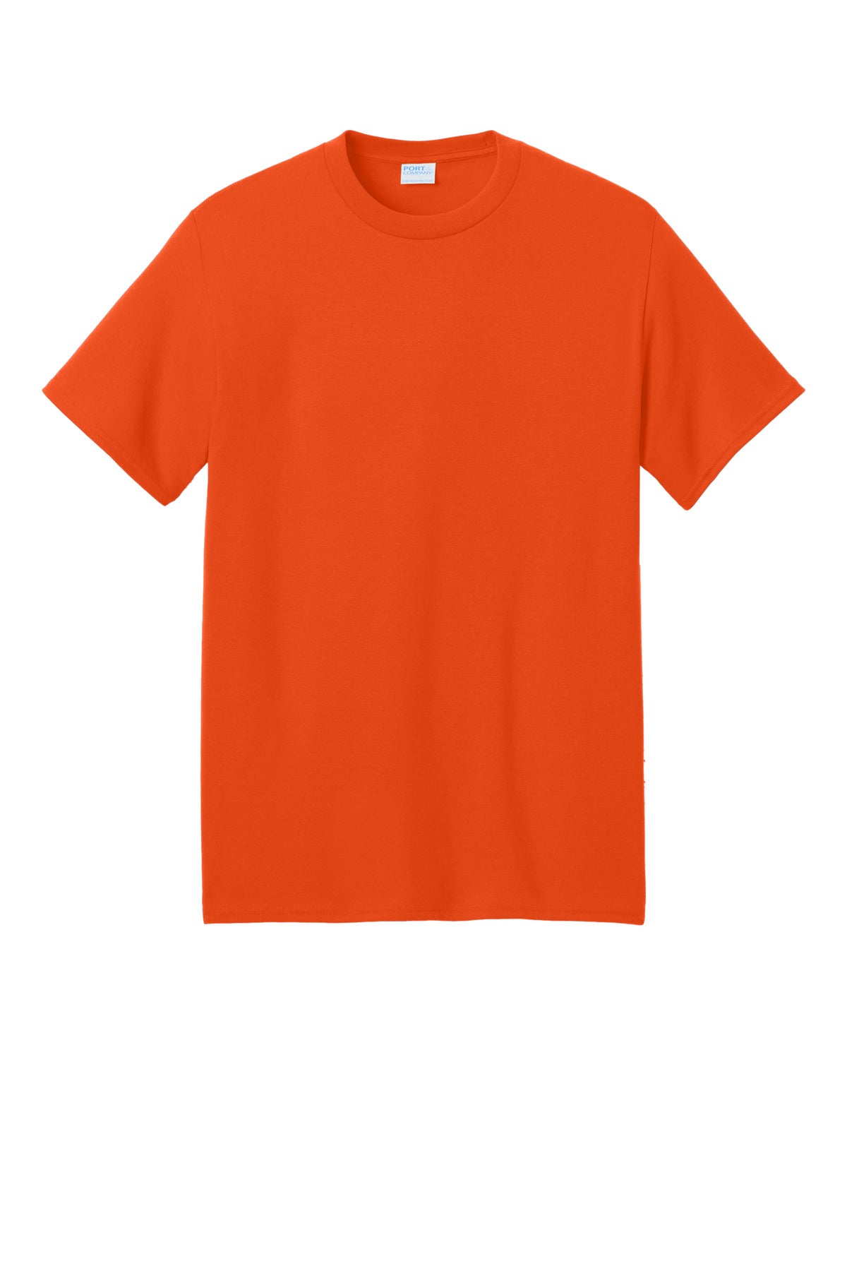 Front View of Orange Port & Co Core Blend Recycled Tee PC01