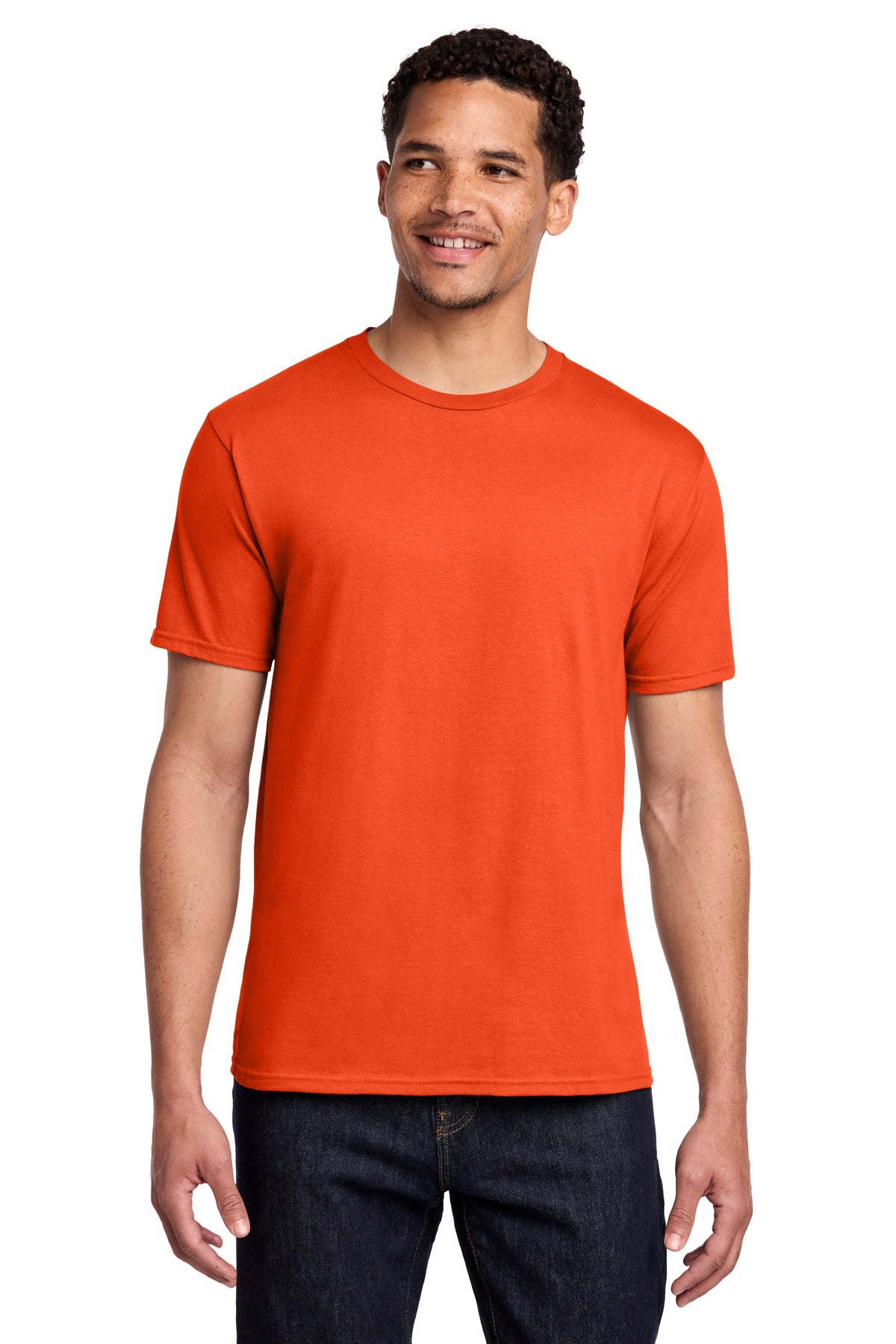 Front View of Orange Port & Co Fan Favorite Tee. PC450
