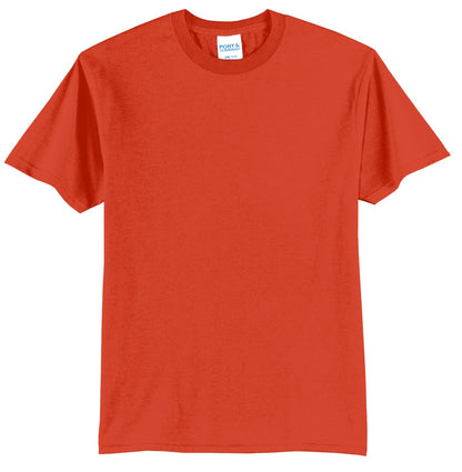 Front View of Orange Port & Co Tall Core Blend Tee. PC55T