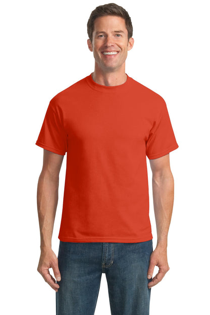 Front View of Orange Port & Co Tall Core Blend Tee. PC55T