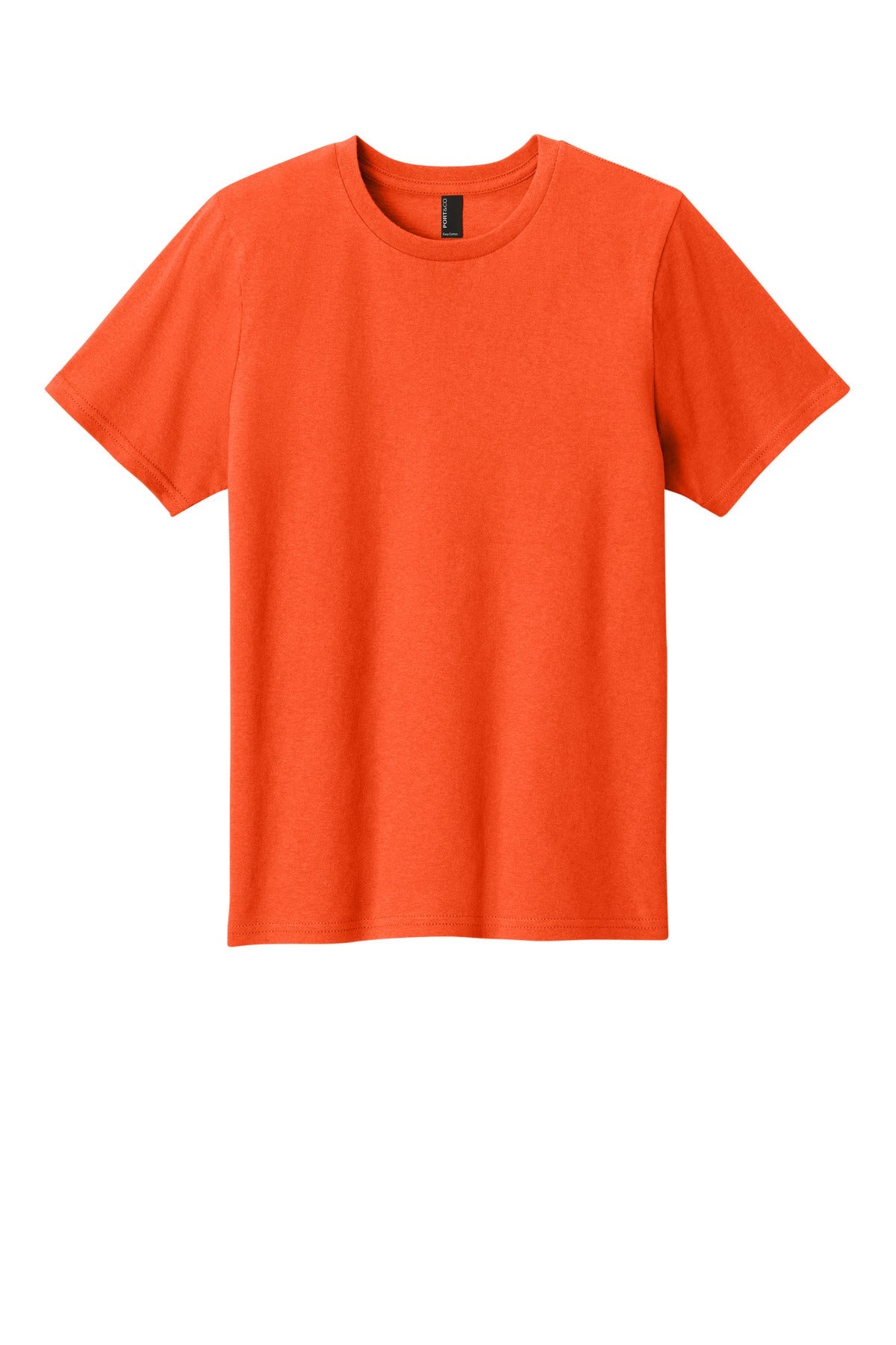 Front View of Orange Port & Co Youth Easy Cotton Tee PC43Y