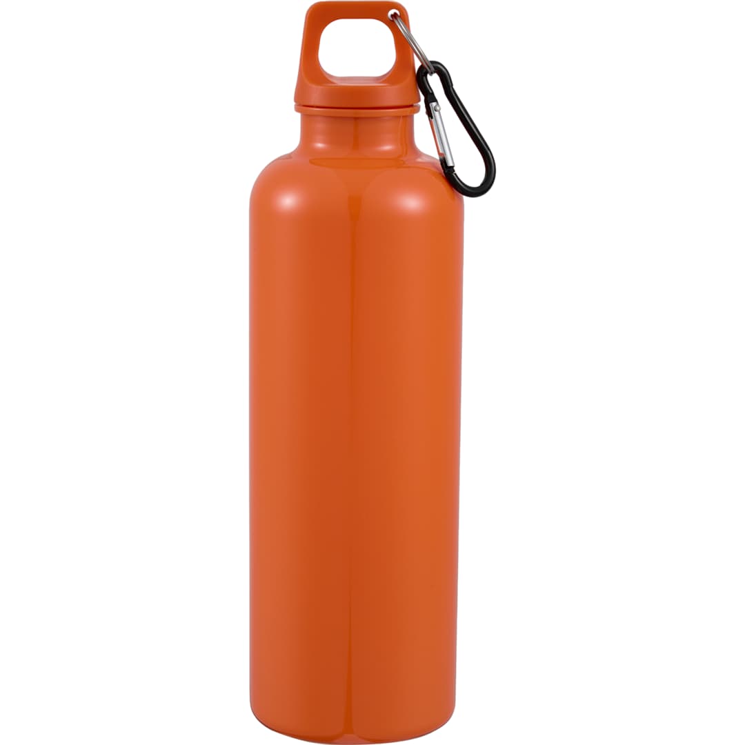 Front View of Orange Race 25oz  Recycled Bottle with Carabiner plain