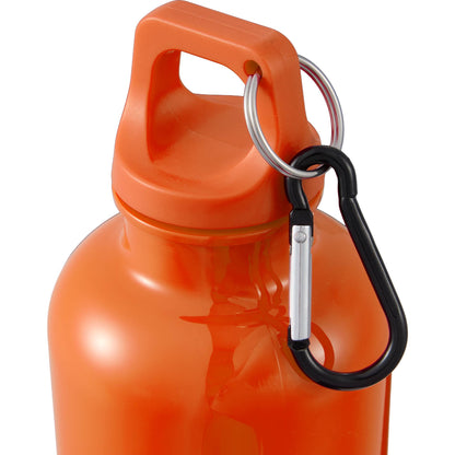 Front View of Orange Race 25oz  Recycled Bottle with Carabiner