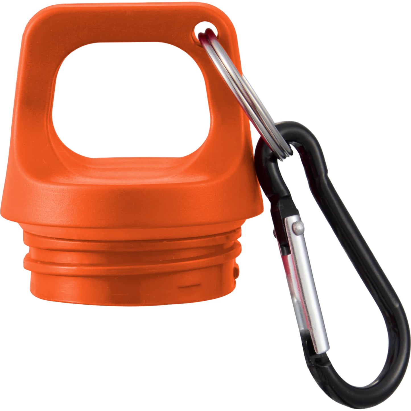 Front View of Orange Race 25oz  Recycled Bottle with Carabiner
