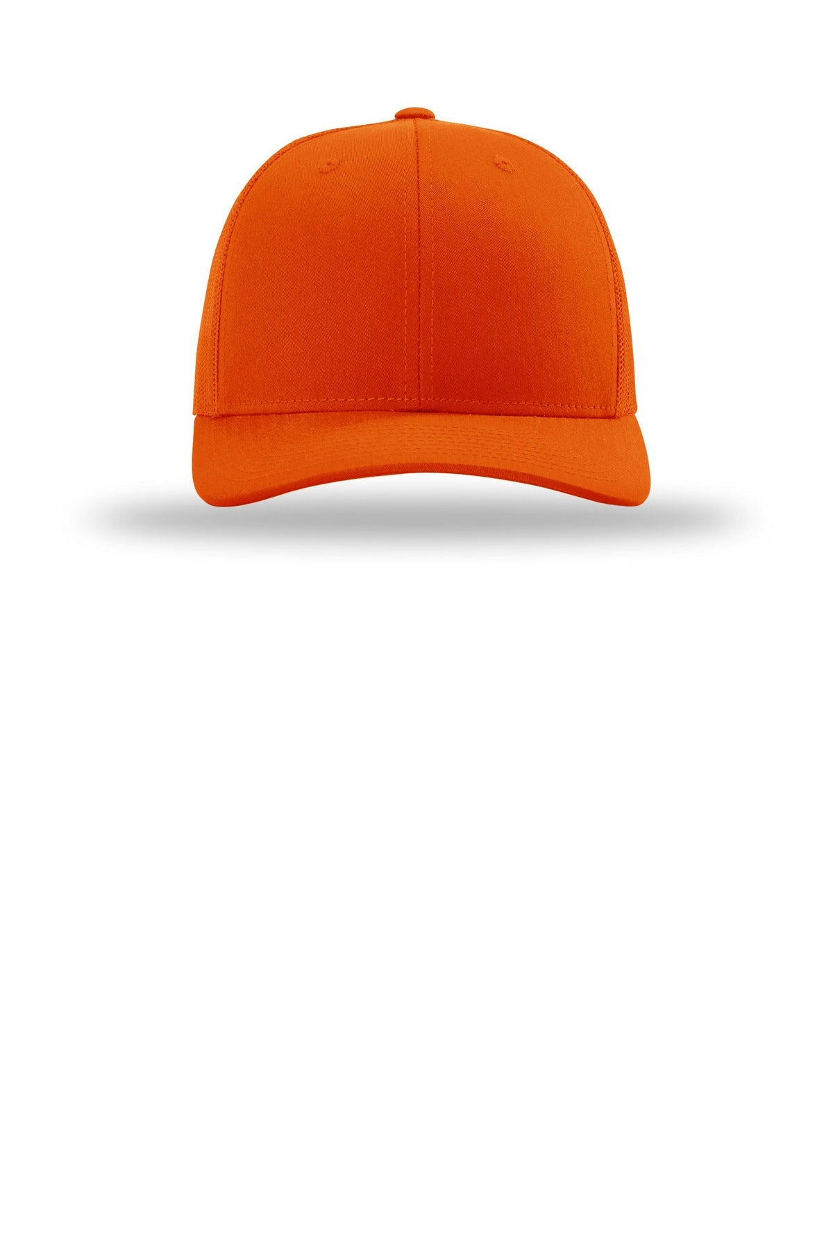 Front View of Orange Richardson Trucker Cap 112