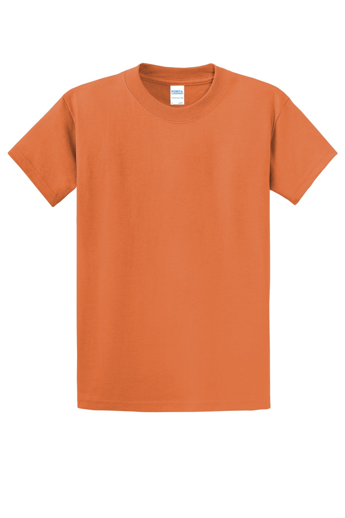 Front View of Orange Sherbet Port & Co Tall Essential Tee. PC61T