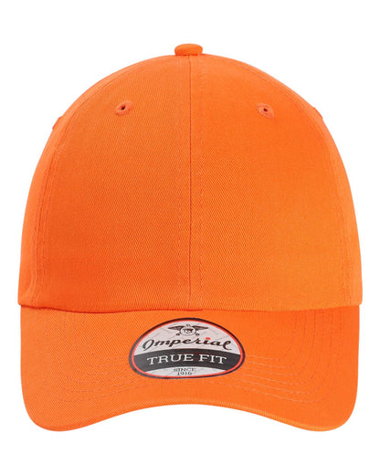 Front View of Orange The Original Buckle Dad Hat - X210B