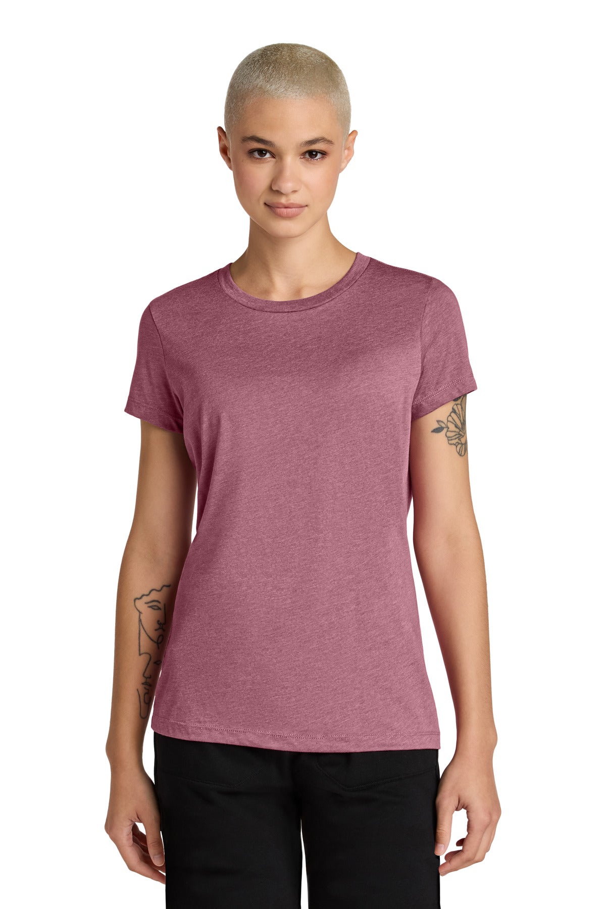 Front View of OrcHazeHtr District Women's Perfect Weight CVC Tee DT188