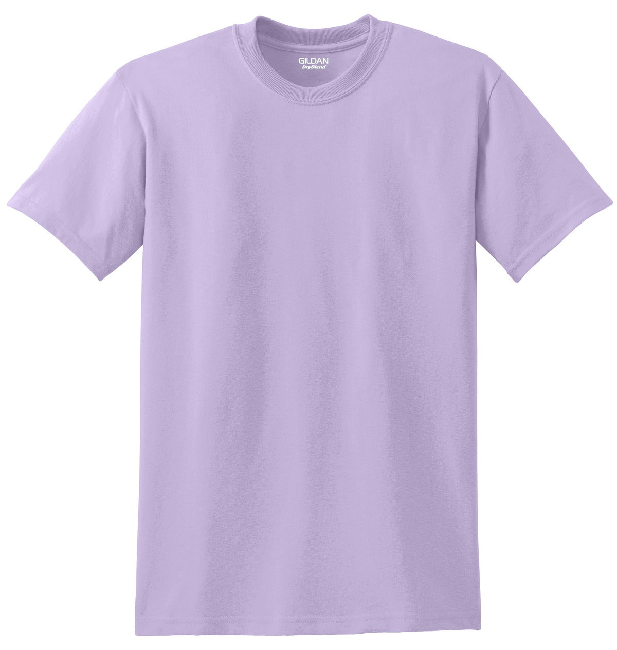 Front View of Orchid Gildan DryBlend 50 Cotton/50 Poly T-Shirt. 8000