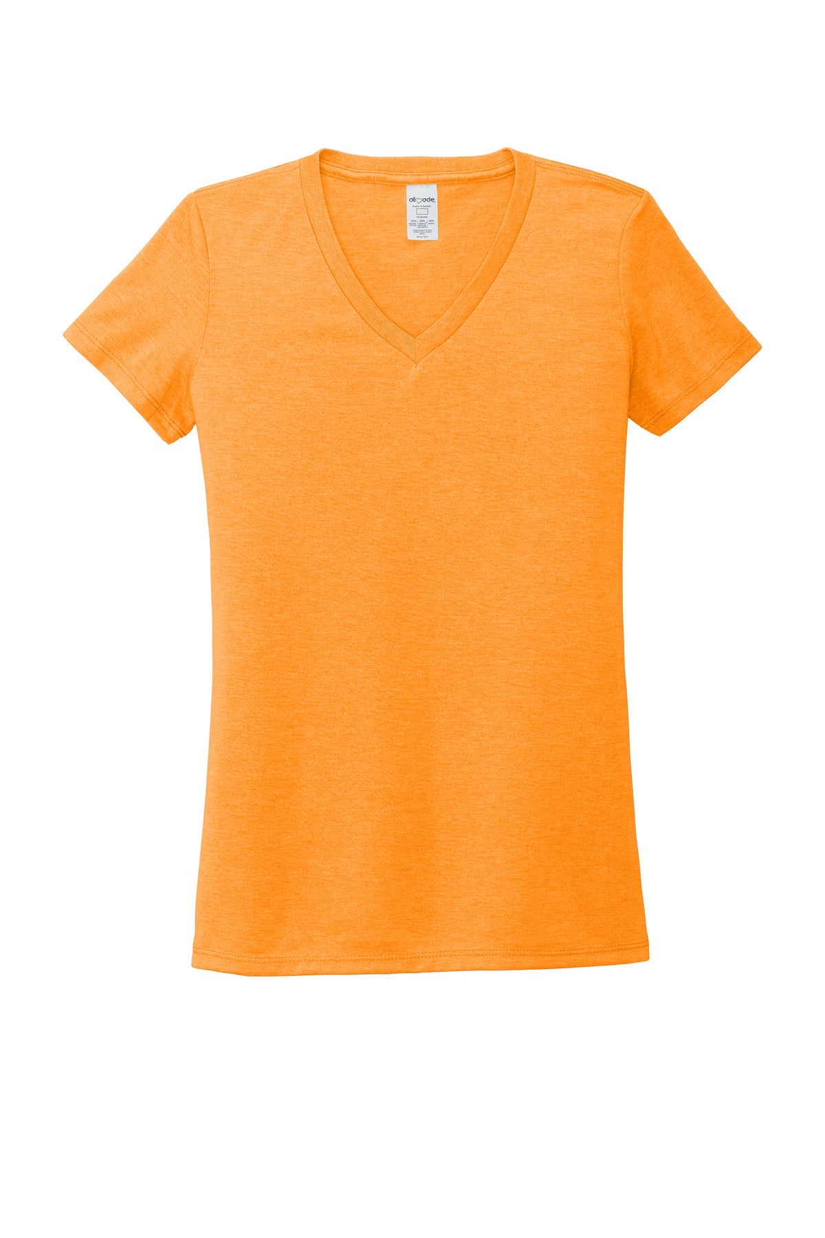 Front View of OrngUFancy Allmade Women's Tri-Blend V-Neck Tee AL2018