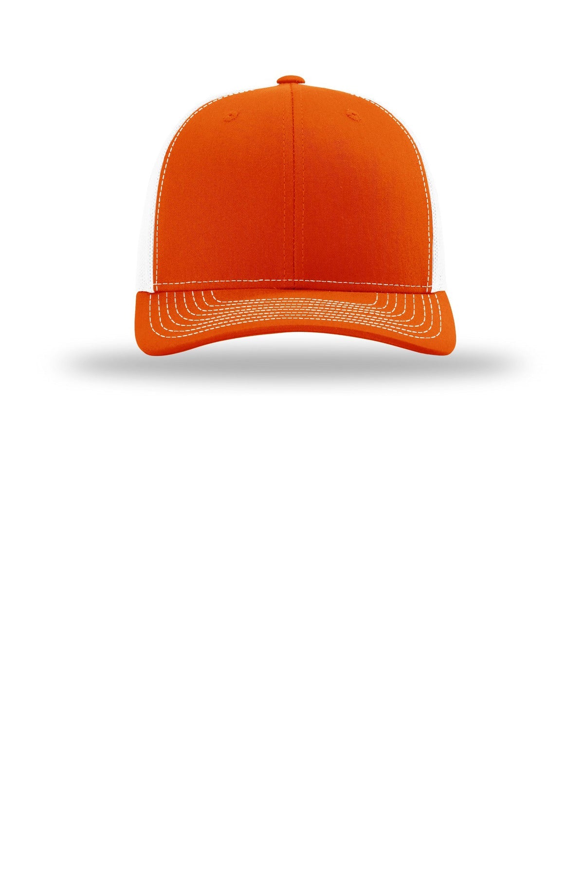 Front View of Orng/White Richardson Trucker Cap 112