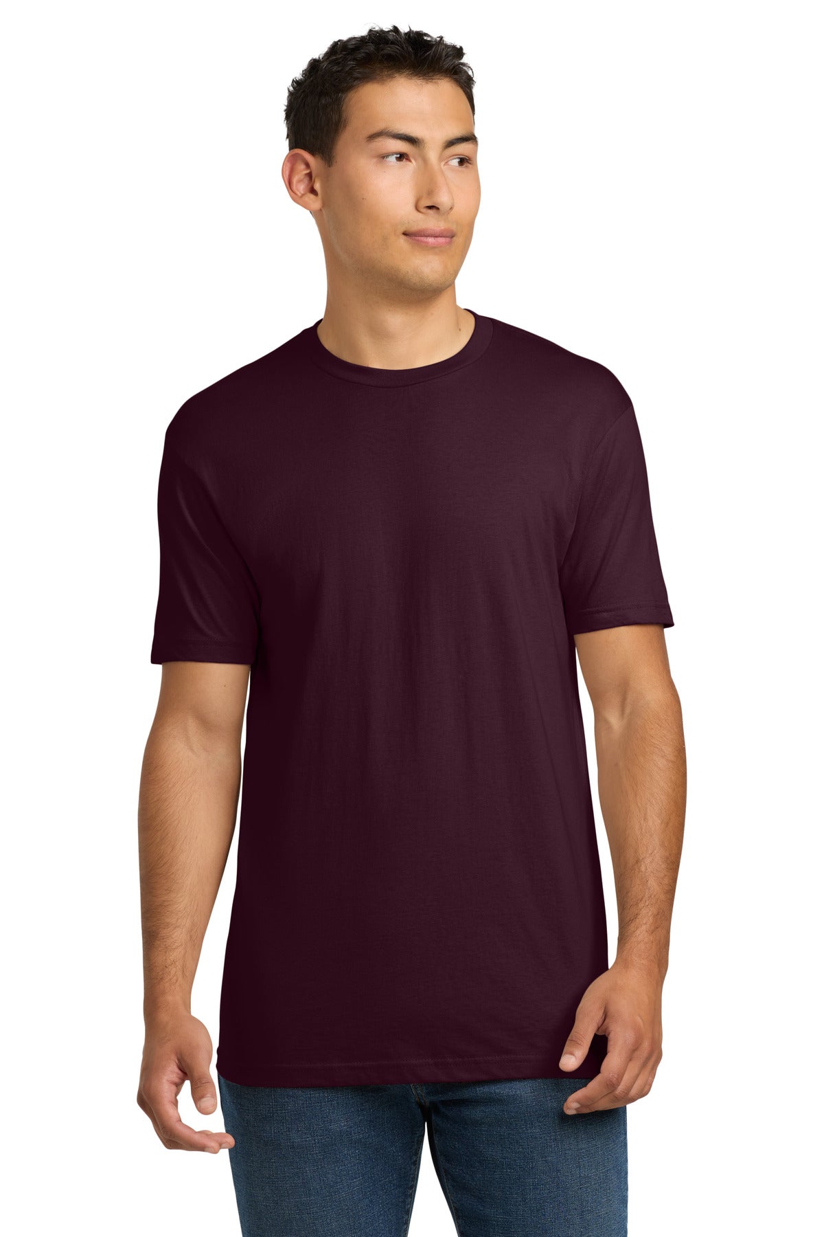 Front View of Oxblood Next Level Apparel Adult Cotton Tee. NL3600
