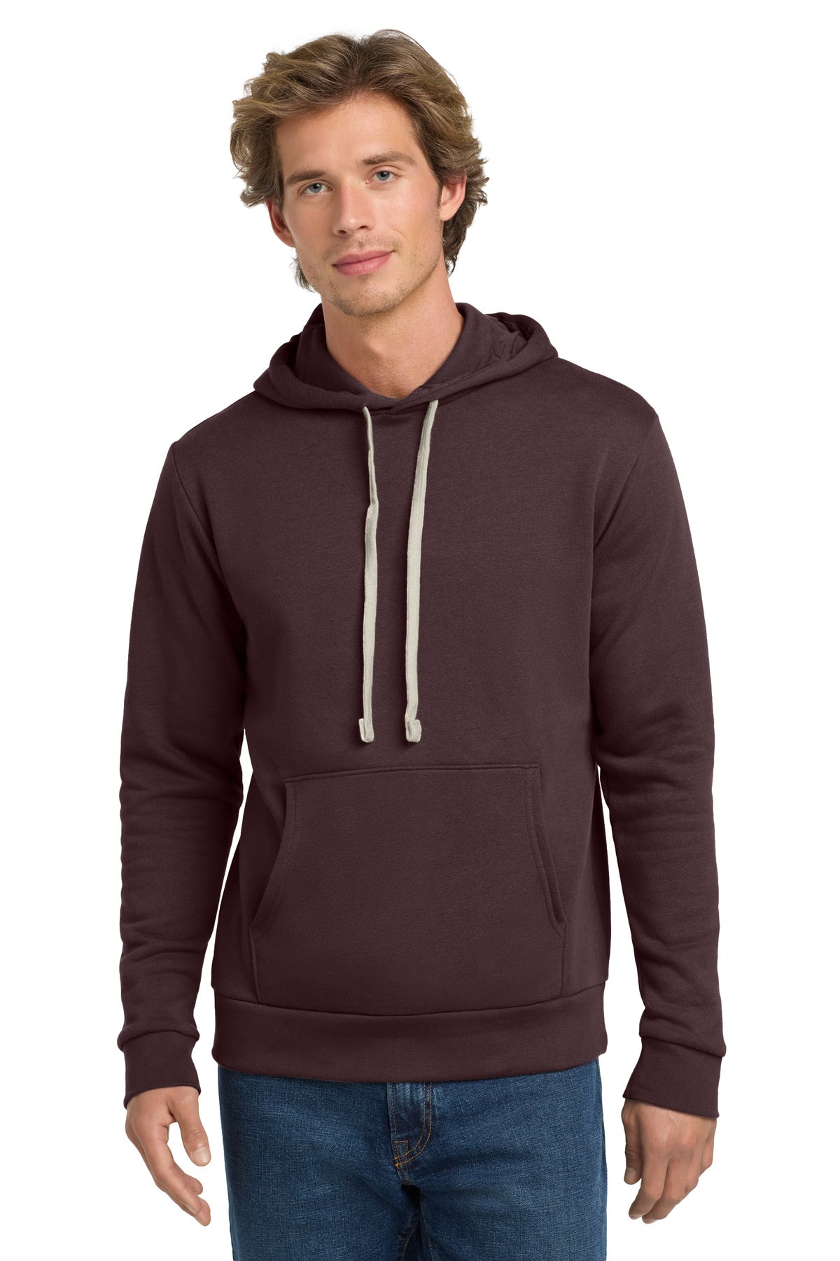 Front View of Oxblood Next Level Apparel Adult Santa Barbara Pullover Hoodie. NL9303