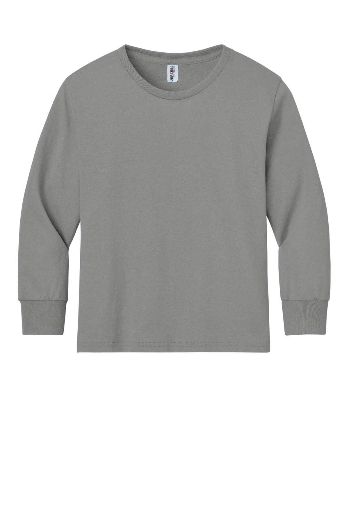 Front View of Oxford Jerzees Youth Dri-Power 50/50 Cotton/Poly Long Sleeve 29BL