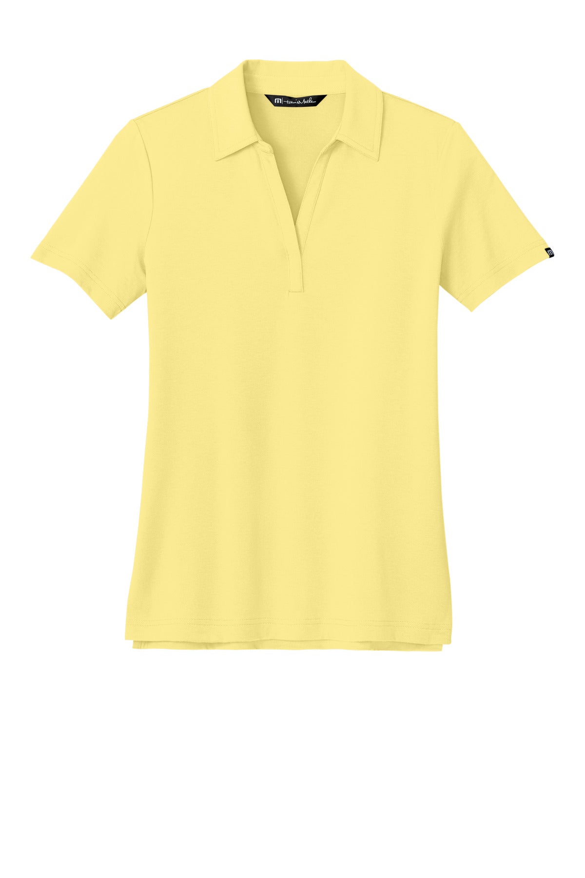 Front View of PaleYellow TravisMathew Women's Glenview Solid Polo TM1LF071