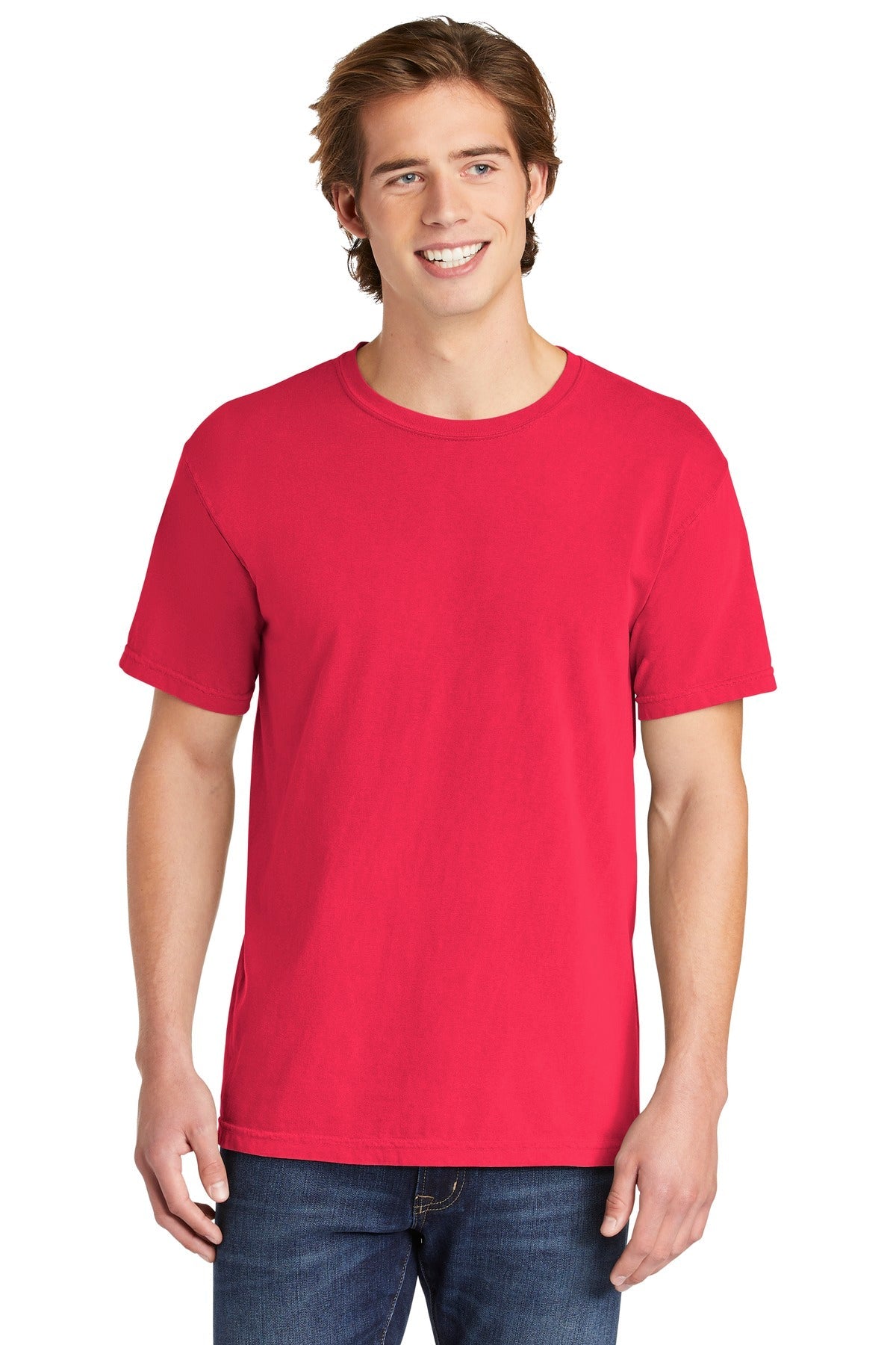 Front View of Paprika COMFORT COLORS Heavyweight Ring Spun Tee. 1717