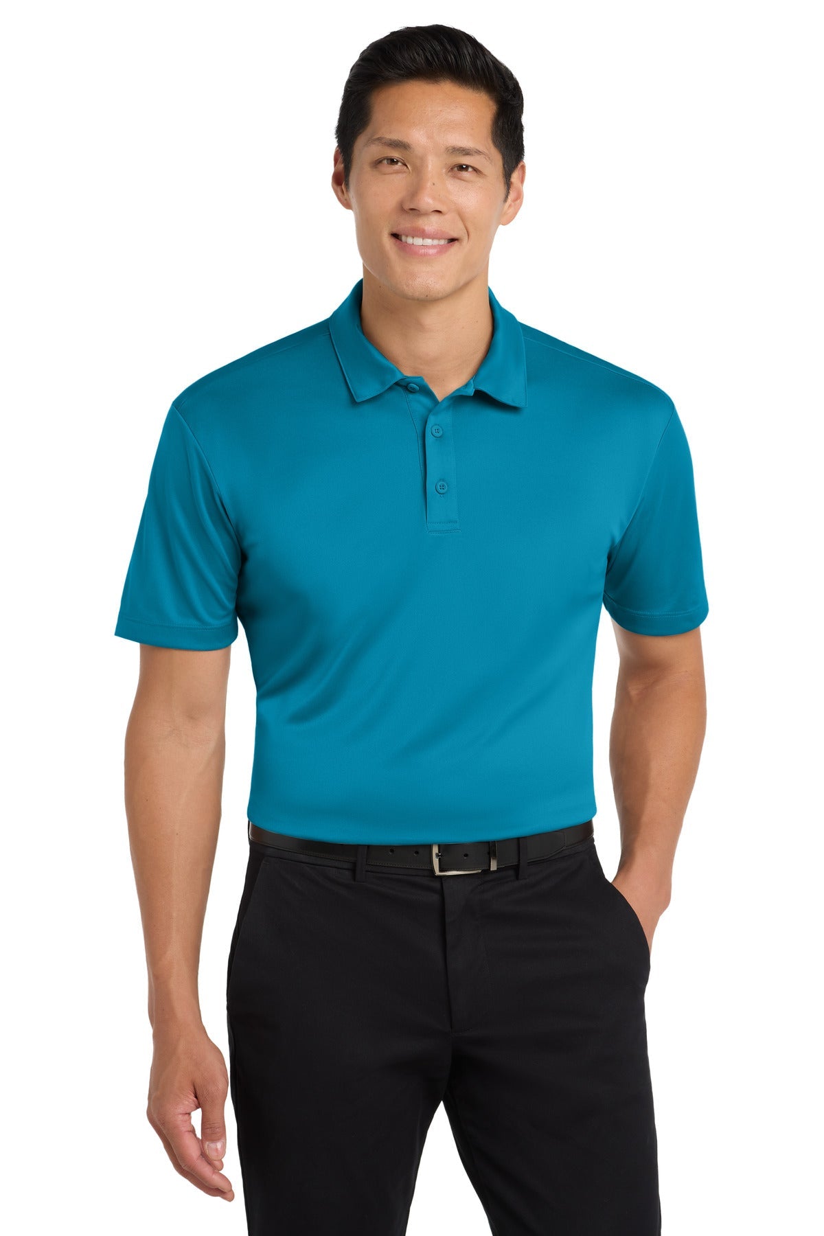 Front View of ParcelBlue Port Authority Silk Touch Performance Polo. K540