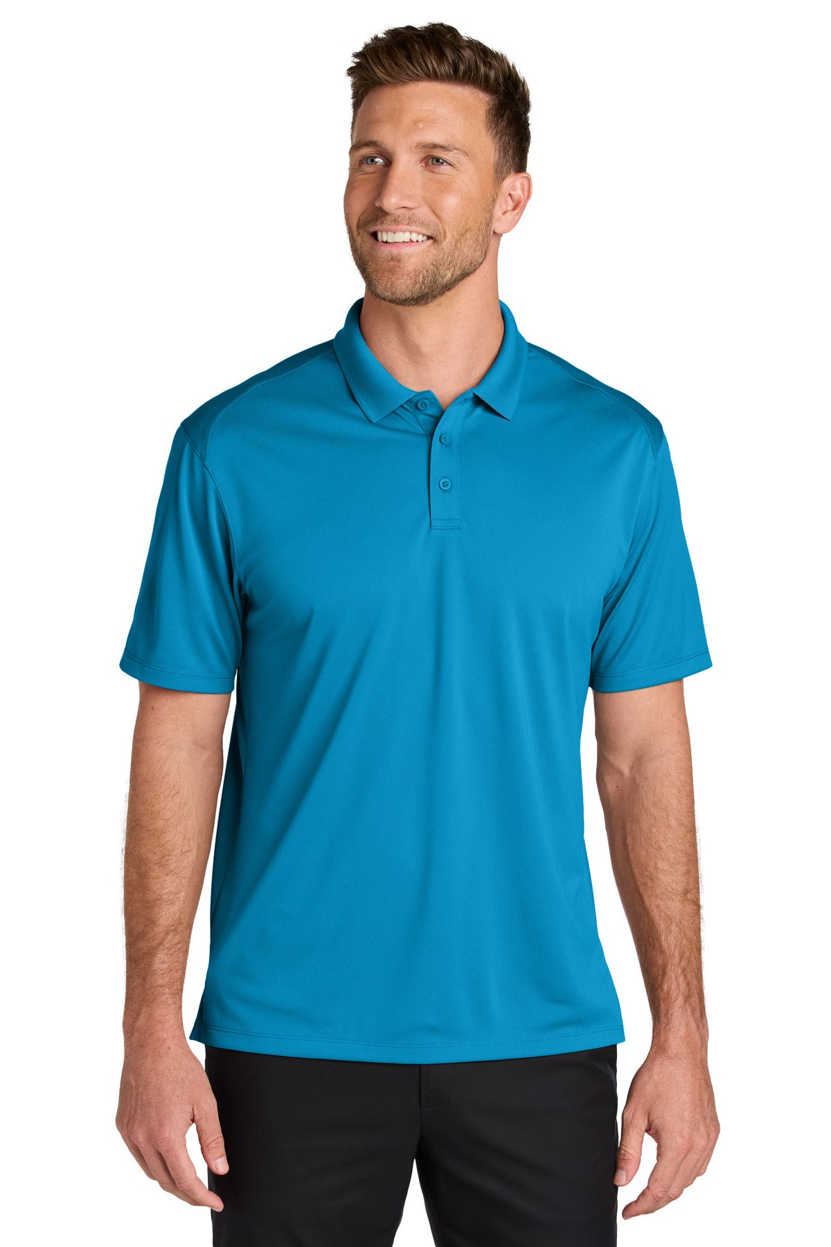 Front View of ParcelBlue Port Authority Wearever Performance Pique Polo K240