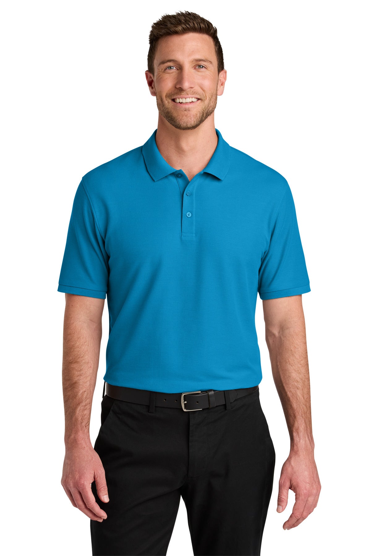 Front View of ParcelBlue Port Authority Wearever Signature Pique Polo K200