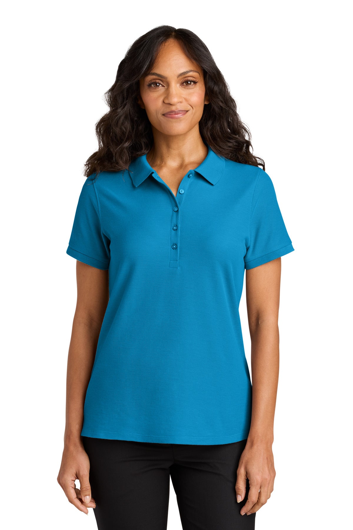 Front View of ParcelBlue Port Authority Women's Wearever Signature Pique Polo LK200