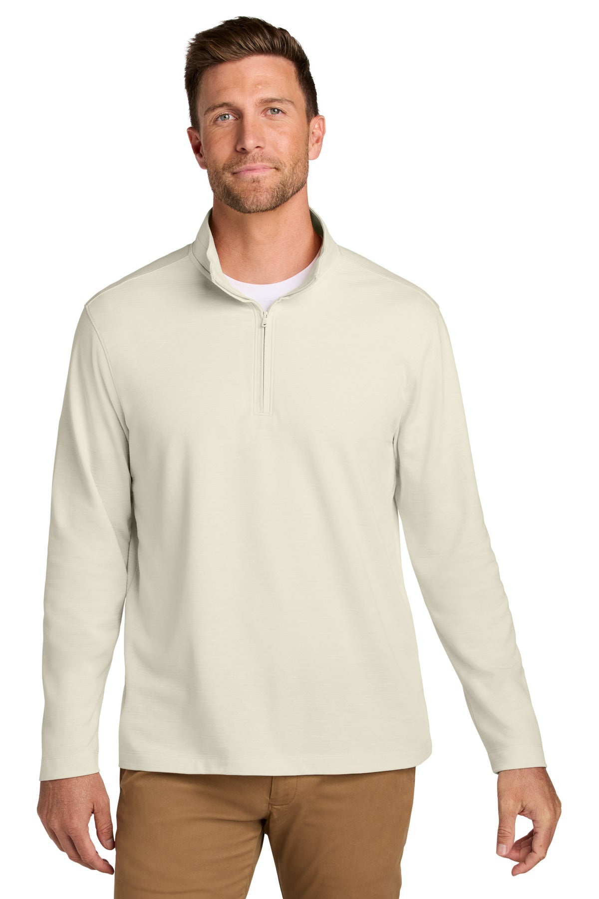 Front View of Parchment Port Authority Breakwater 1/4-Zip Pullover K820