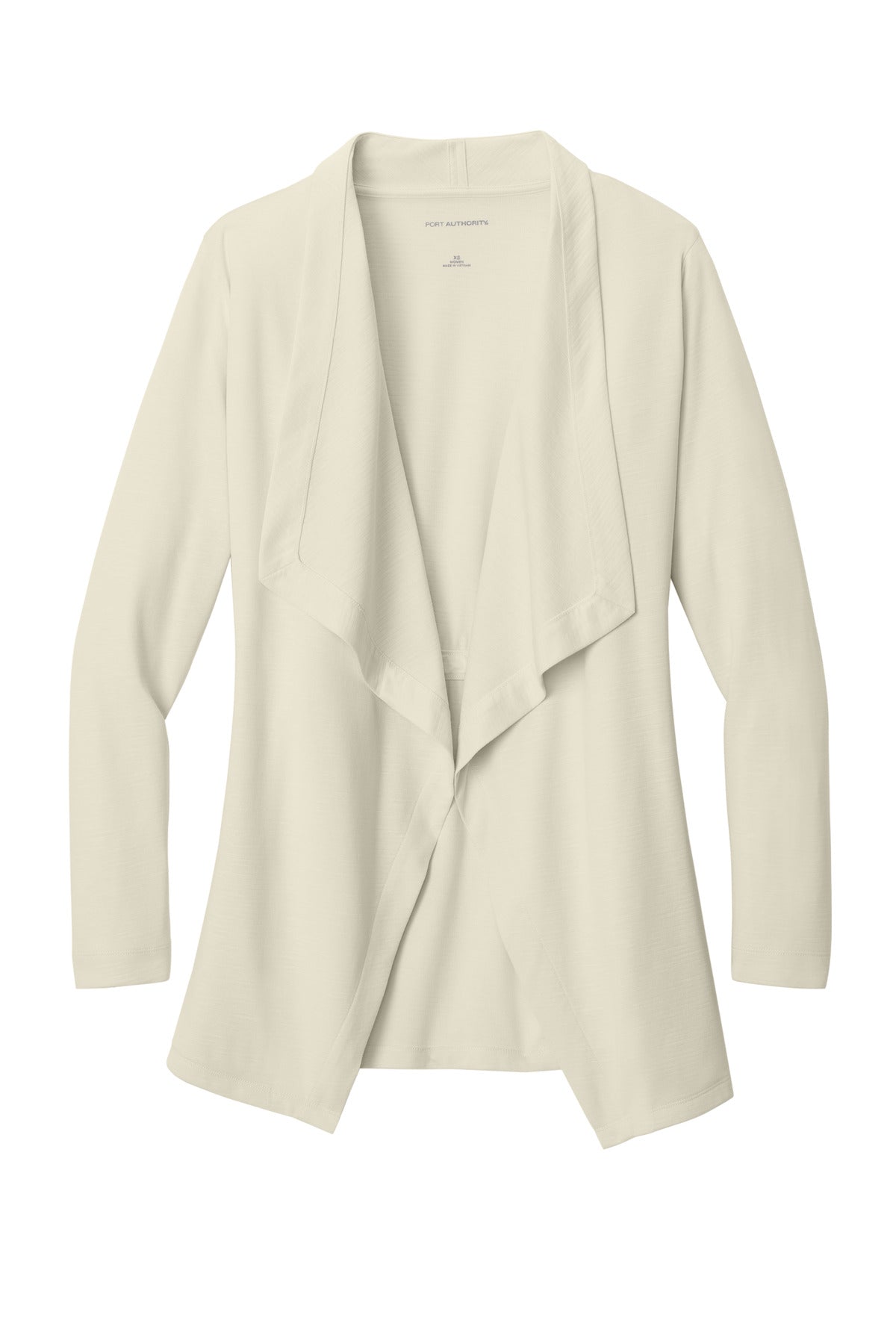 Front View of Parchment Port Authority Women's Breakwater Open Cardigan LK820