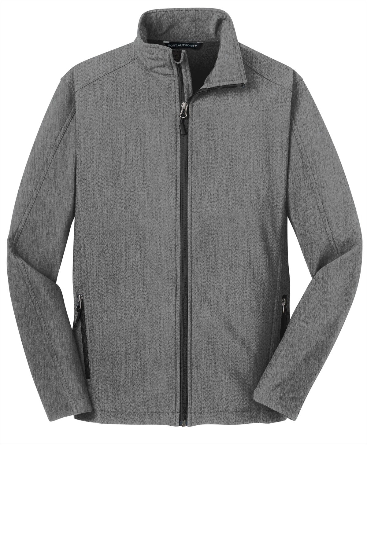 Front View of Pearl Grey Hth Port Authority Core Soft Shell Jacket. J317