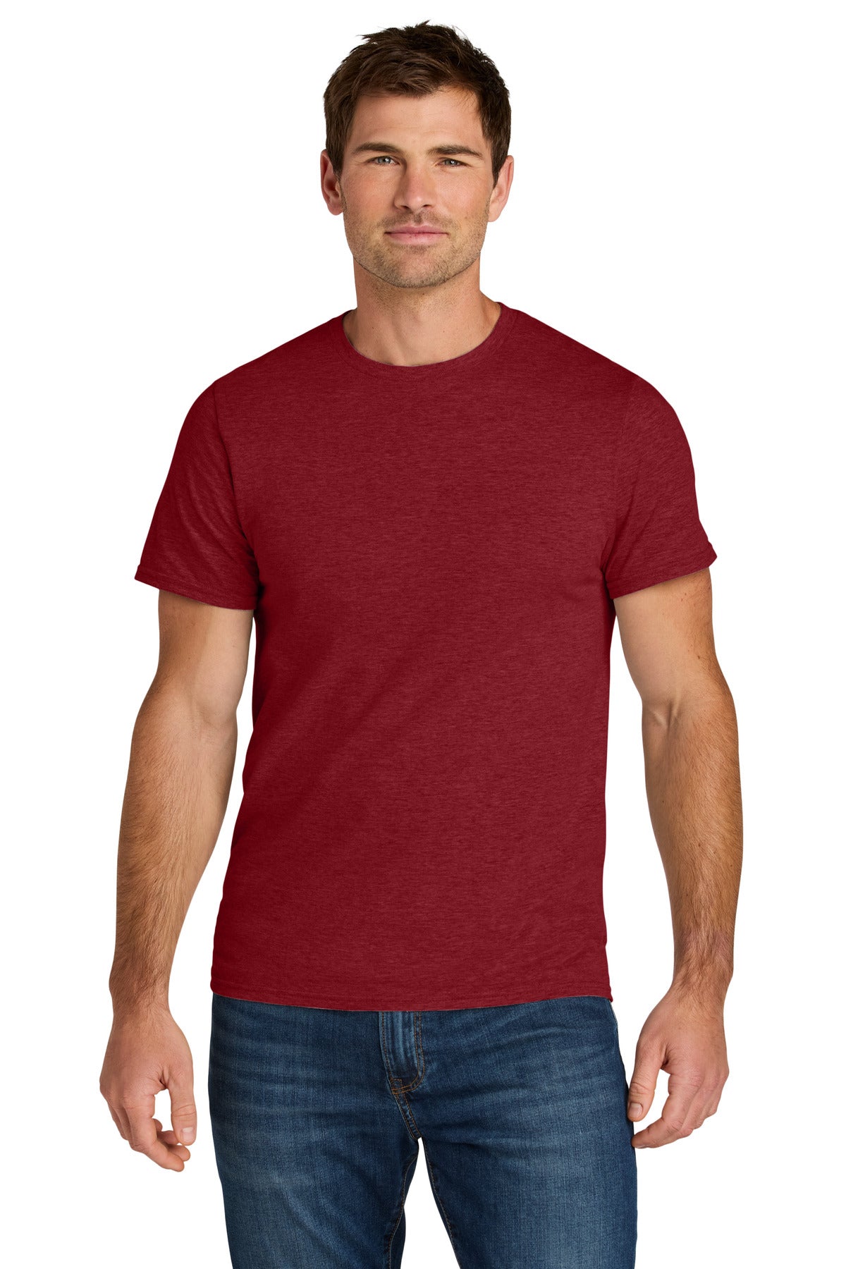 Front View of PeprdRHthr Jerzees Ultimate Unisex Ring Spun T-Shirt IC46M
