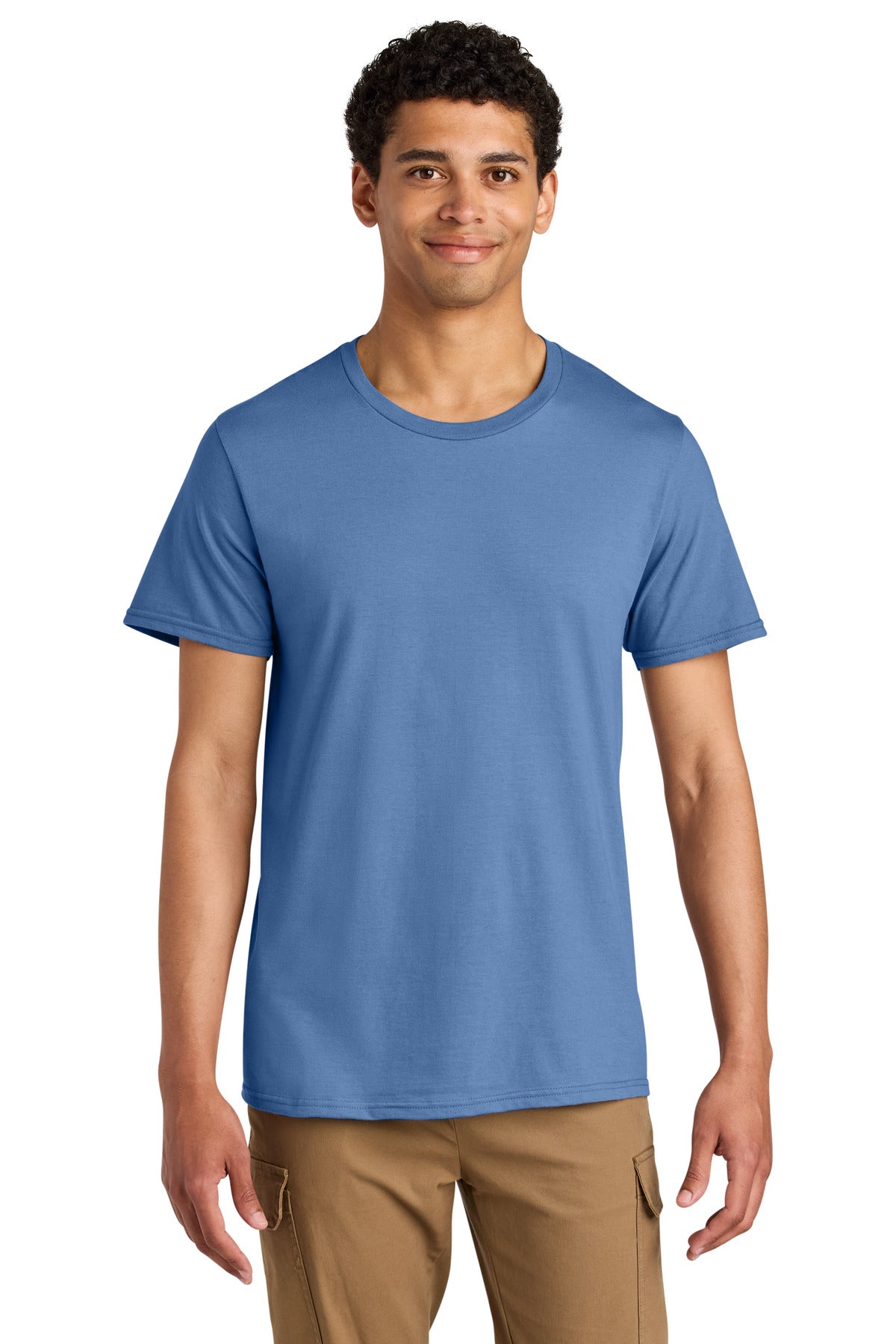 Front View of PeriwnklBl Jerzees Unisex Premium Combed Ring Spun Cotton Tee 570M