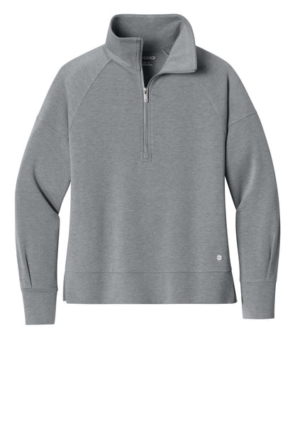 Front View of PetrolGHt OGIO Women's Luuma 1/2-Zip LOG814
