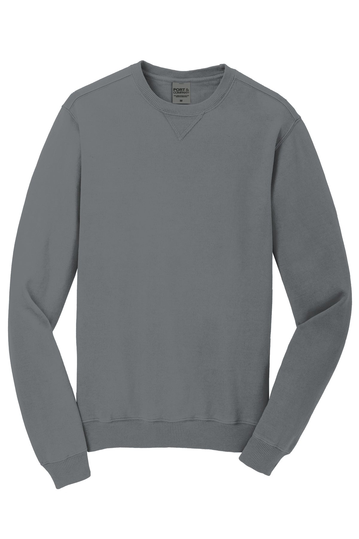 Front View of Pewter Port & Co Beach Wash Garment-Dyed Crewneck Sweatshirt PC098