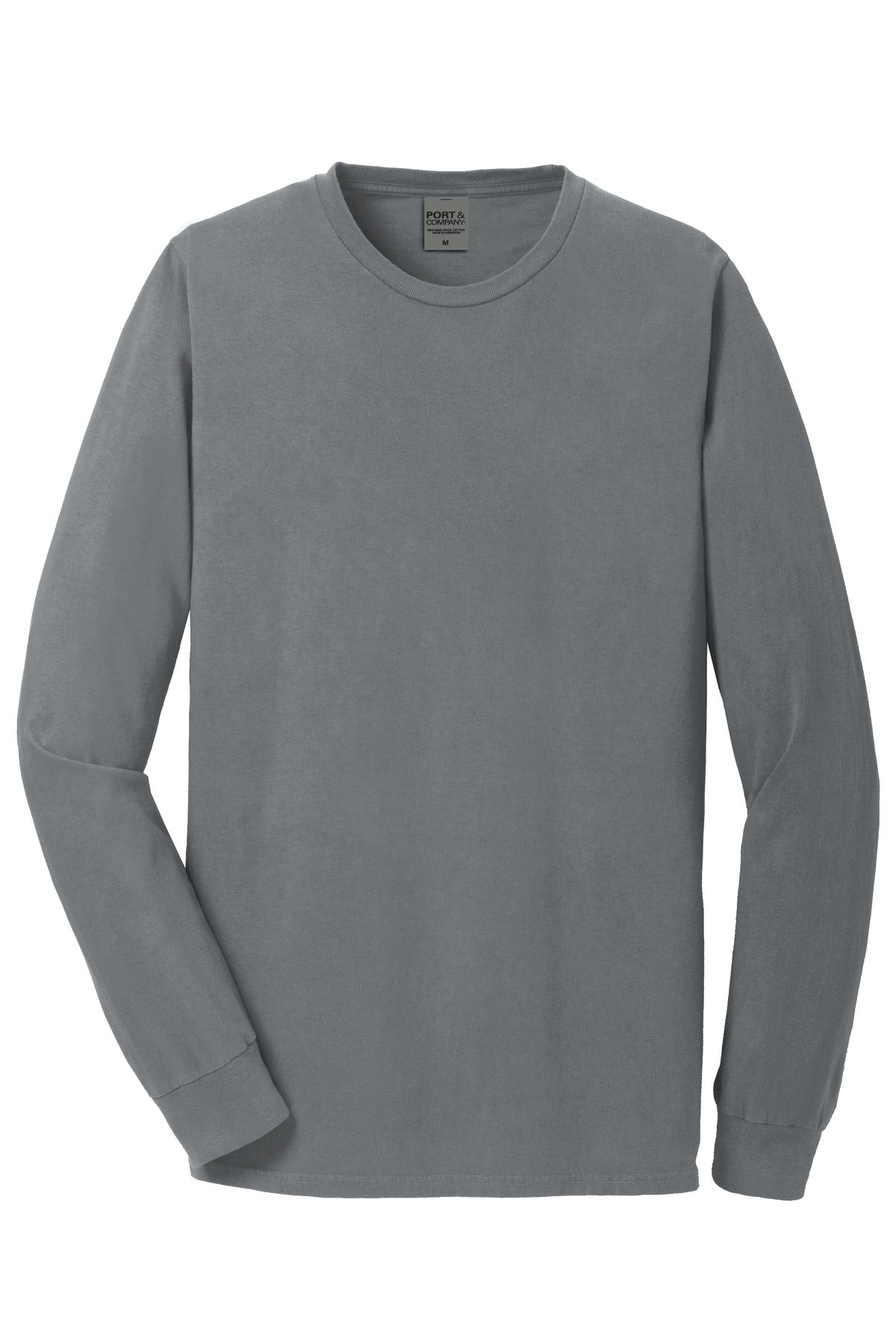 Front View of Pewter Port & Co Beach Wash Garment-Dyed Long Sleeve Tee PC099LS