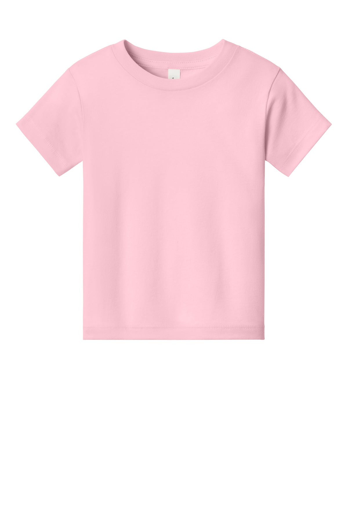 Front View of Pink BELLA+CANVAS Toddler Short Sleeve Tee BC3001T