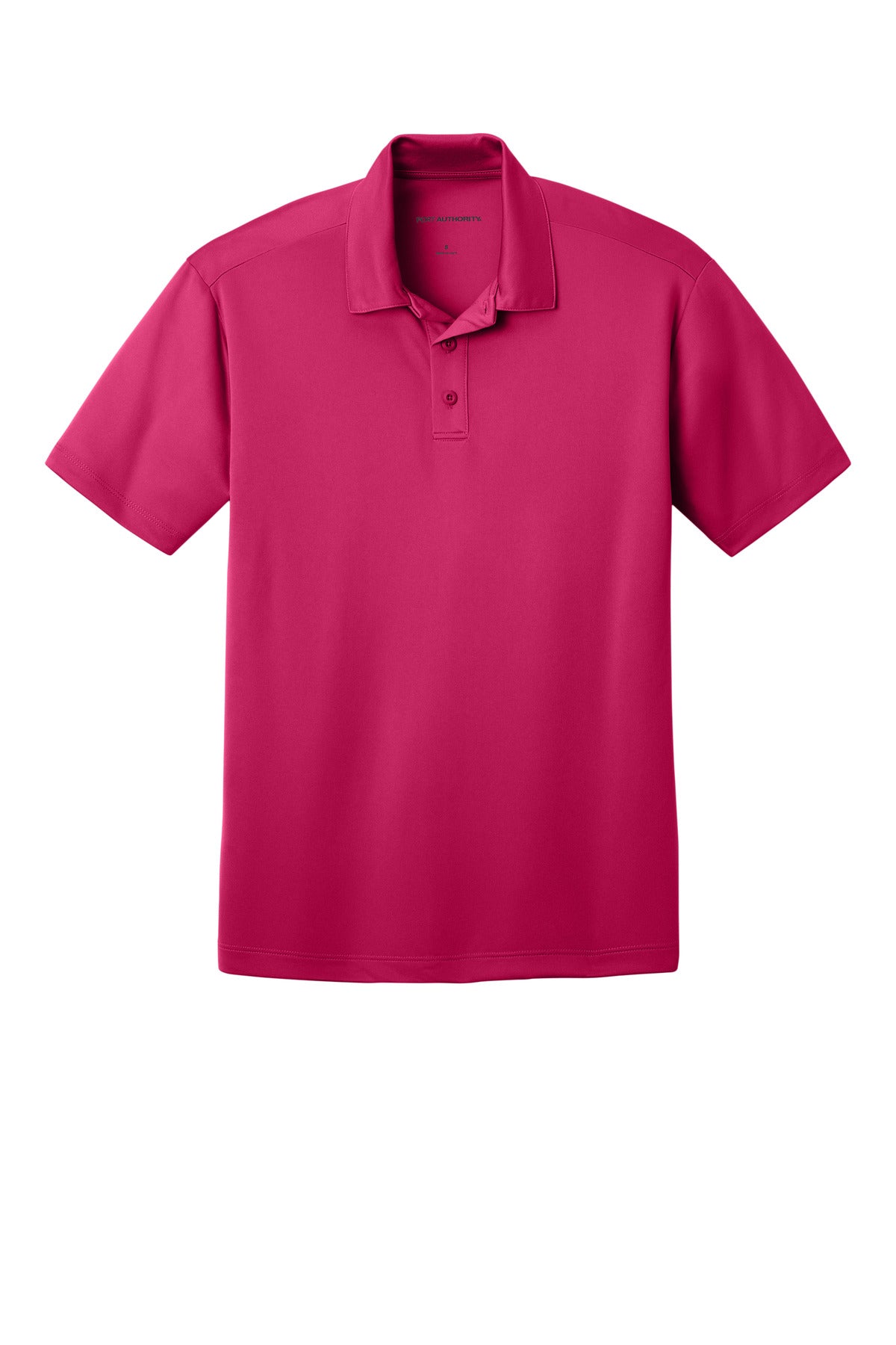 Front View of Pink Raspberry Port Authority Silk Touch Performance Polo. K540