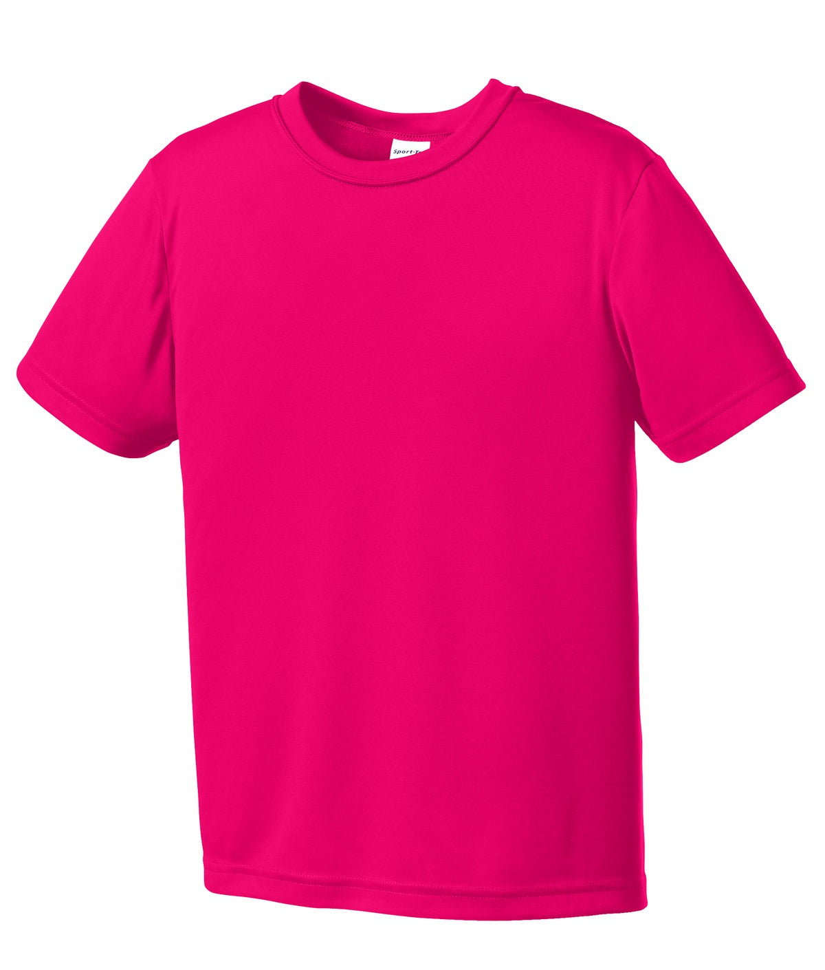 Front View of Pink Raspberry Sport-Tek Youth PosiCharge Competitor Tee. YST350