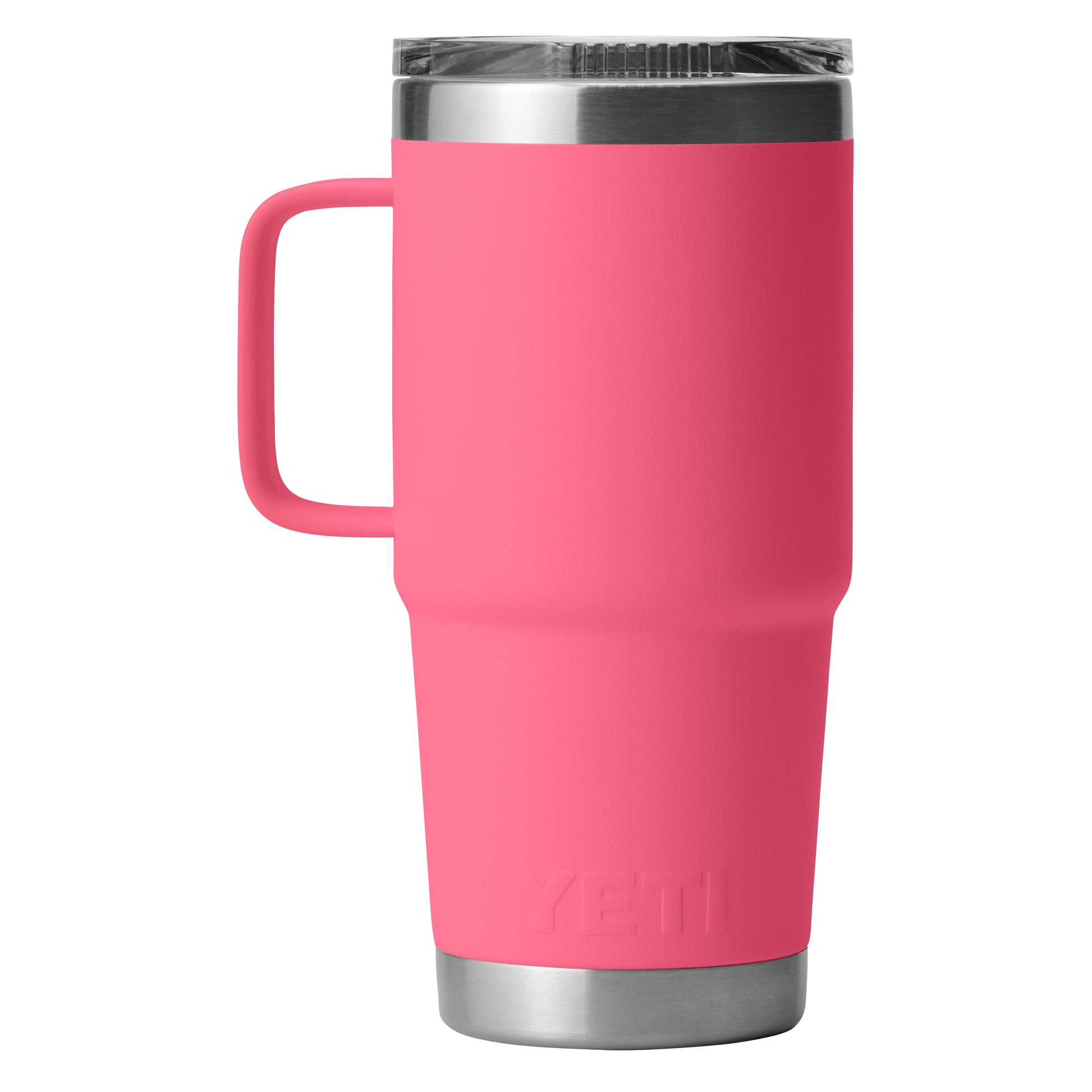 Front View of Pink-Tropical Rambler® 20 oz Travel Mug plain