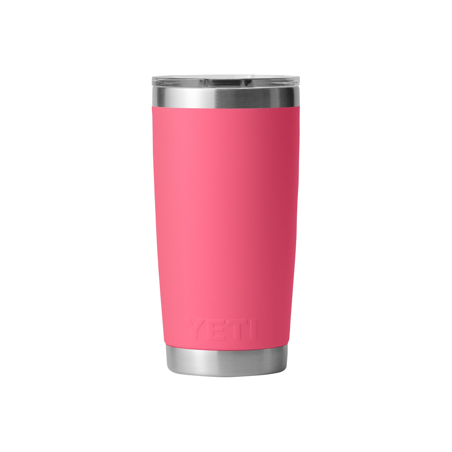 Front View of Pink-Tropical Rambler® 20 oz Tumbler MagSlider™ Lid plain