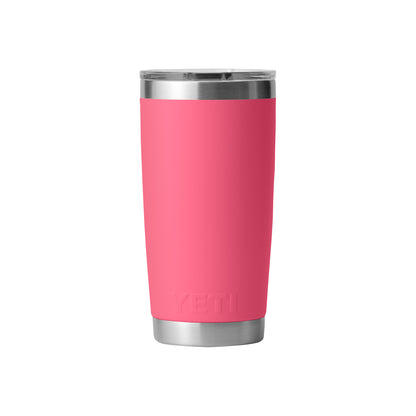 Front View of Pink-Tropical Rambler® 20 oz Tumbler MagSlider™ Lid plain